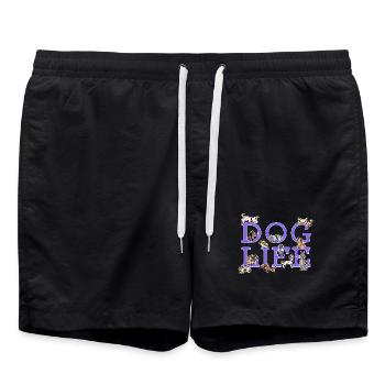 Chien animal préféré chiot animaux de compagnie jouet en peluche - Short de bain - noir - Devant - AI Model Male 185 light (185cm)