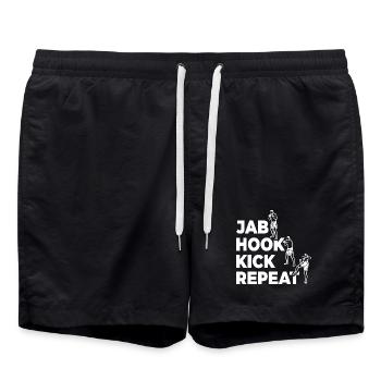 Jab Hook Kick Répétition - Short de bain - noir - Devant - AI Model Male 185 light (185cm)