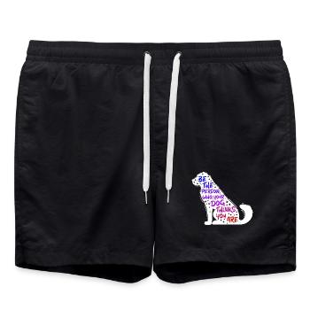 Dog Pets Statement Animal préféré - Short de bain - noir - Devant - AI Model Male 185 light (185cm)