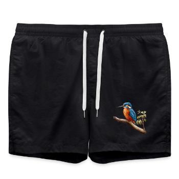 Eisvogel Und Kingfisher Design Für Vogelfreunde - Badeshorts - Schwarz - Vorne - AI Model Male 185 light (185cm)