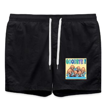 FAREWELL TEAM GOODBYE MONKEY - Swim Trunks - black - Front - AI Model Male 185 light (185cm)
