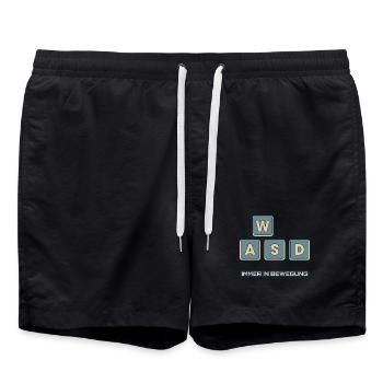 WASD - immer in Bewegung - Badeshorts - Schwarz - Vorne - AI Model Male 185 light (185cm)