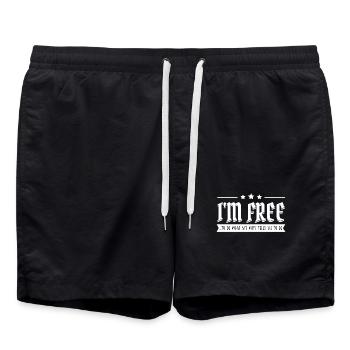 Funny Saying Senior Leisure Retirement Retiree - Swim Trunks - black - Front - AI Model Male 185 light (185cm)