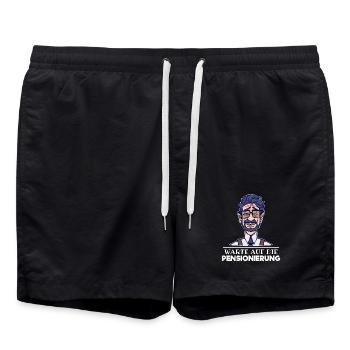 Ruhestand Senior Freizeit Pensionierung Statement - Badeshorts - Schwarz - Vorne - AI Model Male 185 light (185cm)