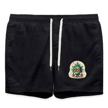 Brokkoli Boy - Badeshorts - Schwarz - Vorne - AI Model Male 185 light (185cm)