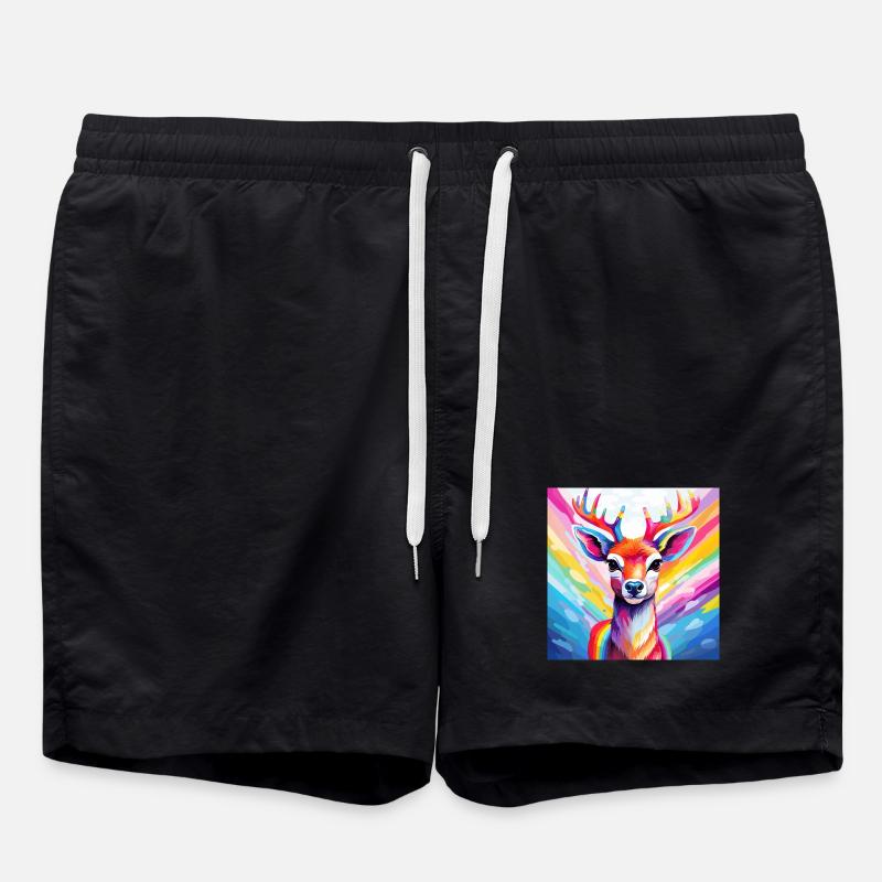 Pride Reindeer - Swim Trunks - black