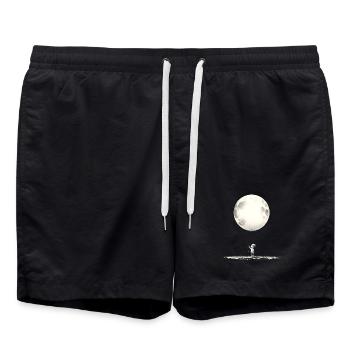 Child with Moon Balloon - Swim Trunks - black - Front - AI Model Male 185 light (185cm)