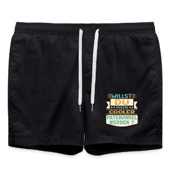 PATENONKEL WERDEN - ONKEL TAUFE PATE - Badeshorts - Schwarz - Vorne - AI Model Male 185 light (185cm)