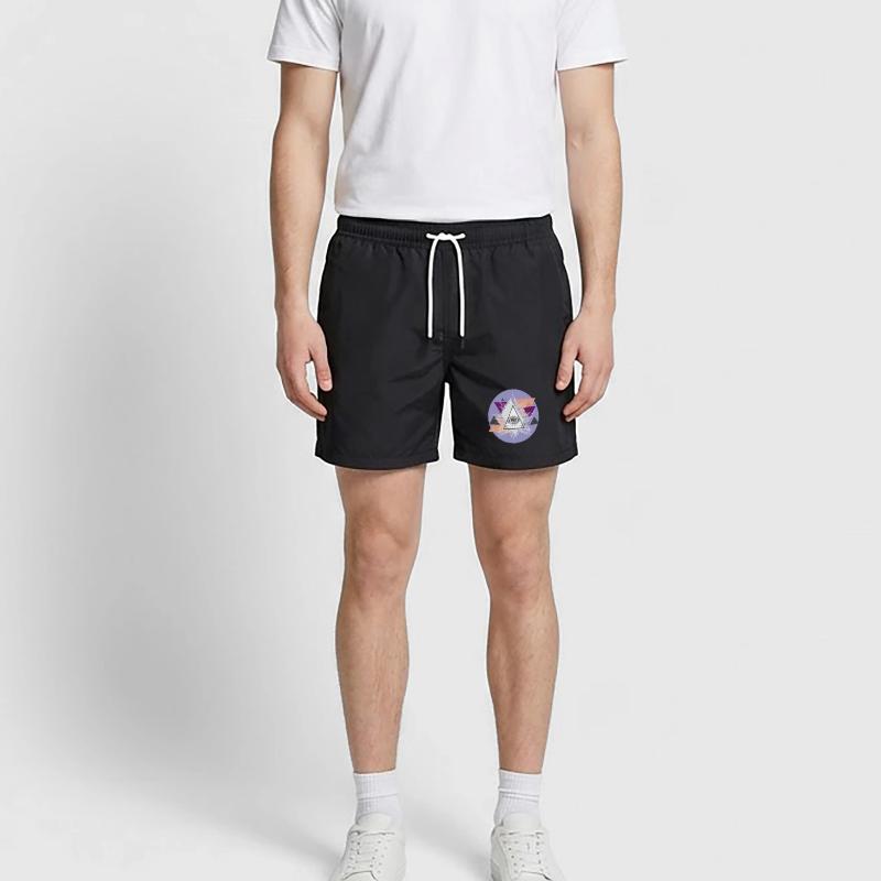 Geometric Triangular Eye with Auras Swim Trunks
