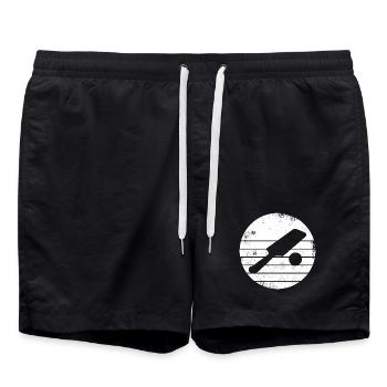 Cricket bat and ball drawing - Swim Trunks - black - Front - AI Model Male 185 light (185cm)