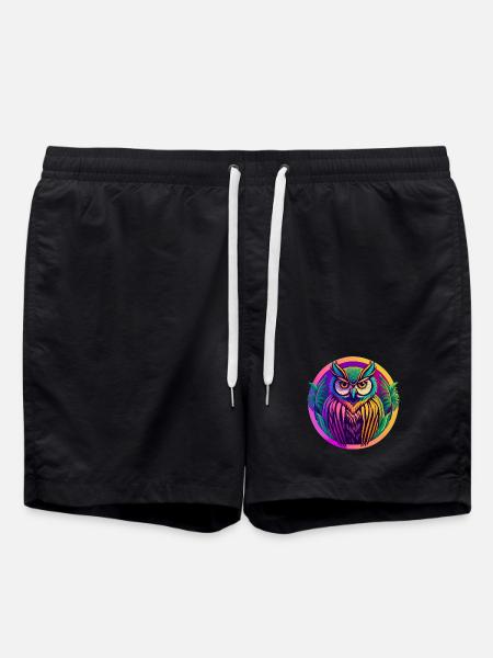 Eule - Badeshorts - Schwarz