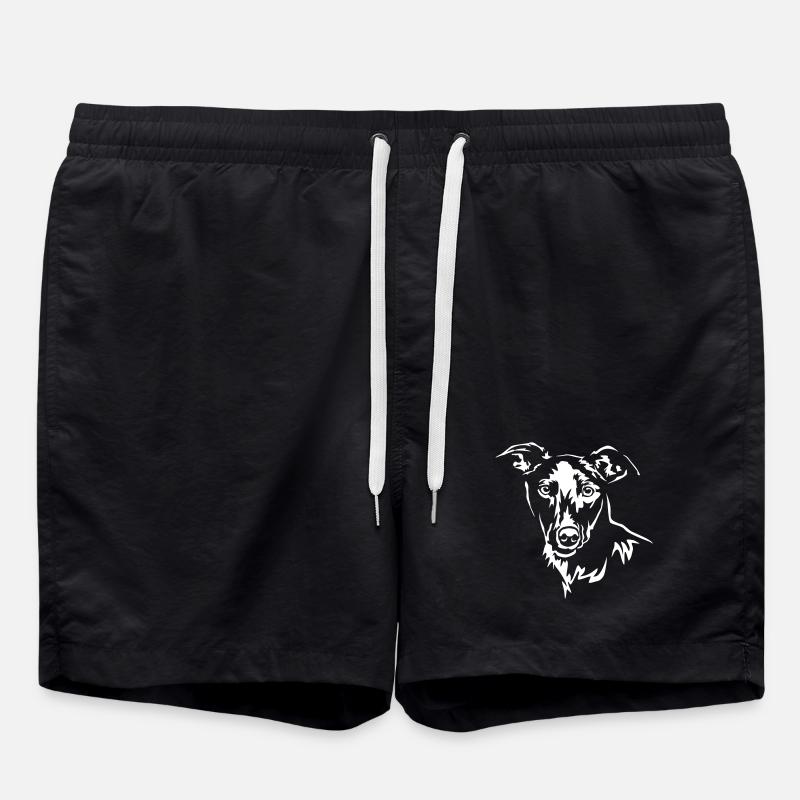 Whippet Kopf "Black Edition" - Badeshorts - Schwarz