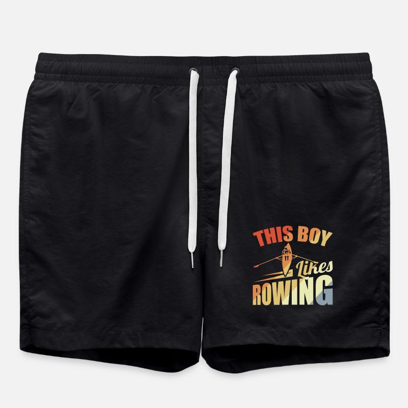 Dieser Junge mag Rudern - Badeshorts - Schwarz