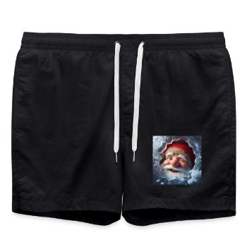 Imp looking through ice laughing - Swim Trunks - black - Front - AI Model Male 185 light (185cm)