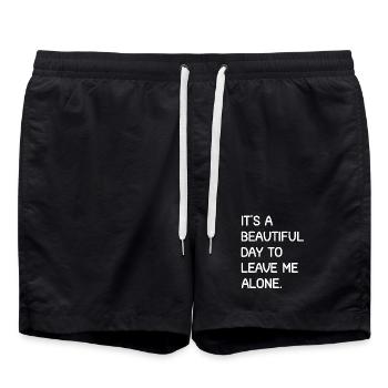 T-shirt inspirant pour prendre soin de soi - Short de bain - noir - Devant - AI Model Male 185 light (185cm)