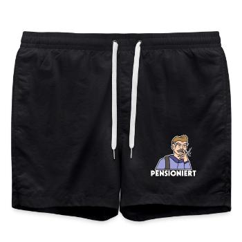 Pension Spruch Ruhestand Pensionierung Senior - Badeshorts - Schwarz - Vorne - AI Model Male 185 light (185cm)