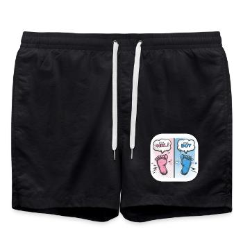 Pieds Sexe Bébé Garçon ou Fille - Short de bain - noir - Devant - AI Model Male 185 light (185cm)