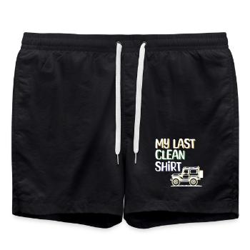 Camper Hiker Statement Camping Caravan - Swim Trunks - black - Front - AI Model Male 185 light (185cm)