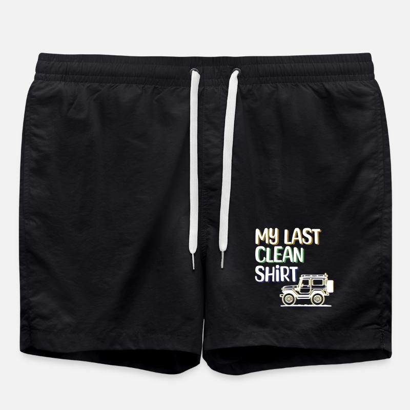 Camper Wanderer Statement Camping Wohnwagen - Badeshorts - Schwarz