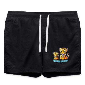 Großer Bruder Tiger - Badeshorts - Schwarz - Vorne - AI Model Male 185 light (185cm)