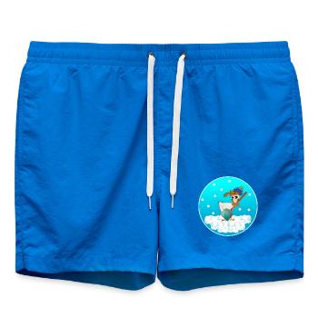WINTER CHICKEN COOP CHICKENS SNOWFALL - Swim Trunks - cobalt blue - Front