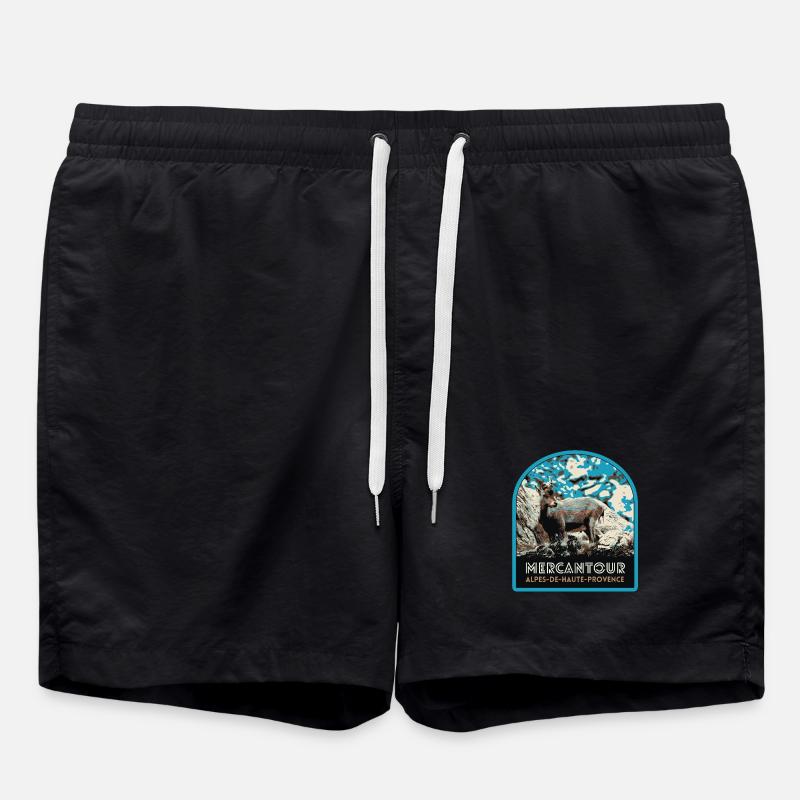Écusson Chamois Mercantour : Faune Alpine - Short de bain - noir
