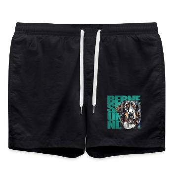 Bernese Mountain Dog Portrait - Swim Trunks - black - Front - AI Model Male 185 light (185cm)