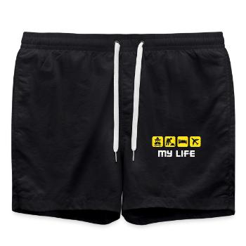 Énoncé de travail Travailleur Employé - Short de bain - noir - Devant - AI Model Male 185 light (185cm)