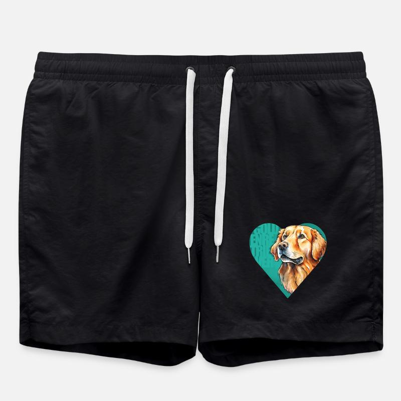 Golden Retriever Portrait - Badeshorts - Schwarz