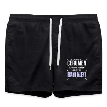 Otologiste oreilles cérumen cadeau drôle - Short de bain - noir - Devant - AI Model Male 185 light (185cm)