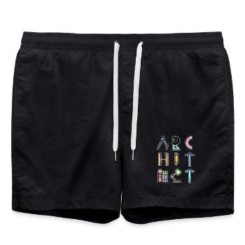 Beruf Job Spruch Architekt Karriere Vorgesetzter - Badeshorts - Schwarz - Vorne - AI Model Male 185 light (185cm)