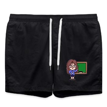 Lehrer Karriere Erfolg Beruf Job Vorgesetzter - Badeshorts - Schwarz - Vorne - AI Model Male 185 light (185cm)