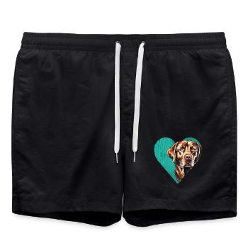 Labrador Retriever Portrait - Badeshorts - Schwarz - Vorne - AI Model Male 185 light (185cm)