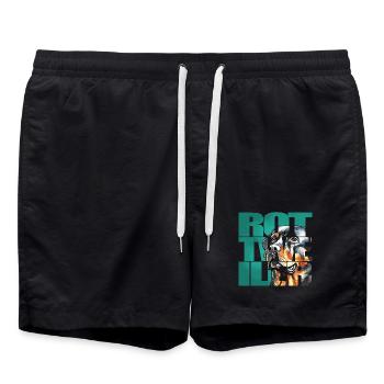 Rottweiler Portrait - Swim Trunks - black - Front - AI Model Male 185 light (185cm)