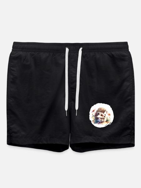Hérisson aquarelle - Short de bain - noir
