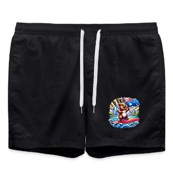 Quokka Australien Surfing Design - Badeshorts - Schwarz - Vorne - AI Model Male 185 light (185cm)