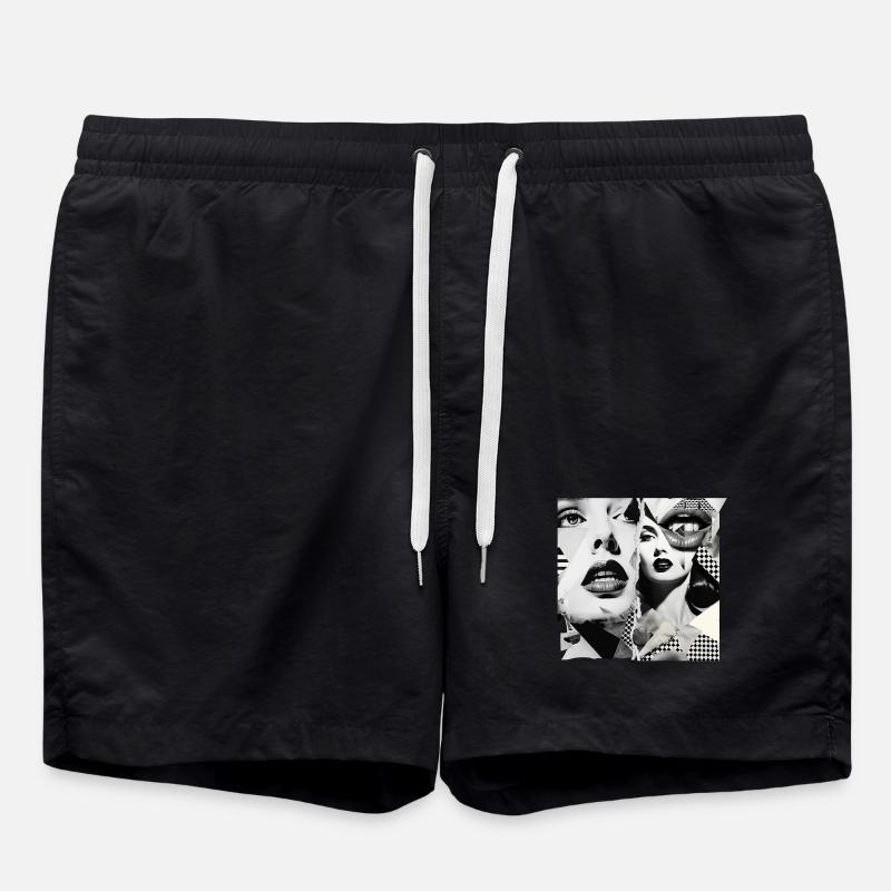 Bildfragmente Design - Badeshorts - Schwarz