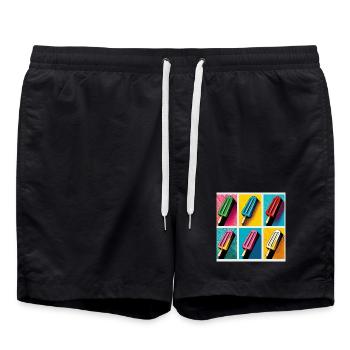 Glace sur le Style Popsicle Pop Art II - Short de bain - noir - Devant - AI Model Male 185 light (185cm)