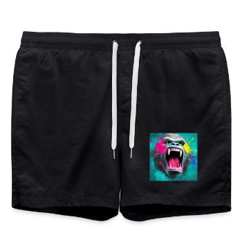 Gorille 04 - Short de bain - noir - Devant - AI Model Male 185 light (185cm)