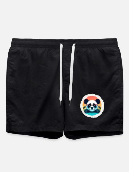 Baby panda in holidays - Swim Trunks - black