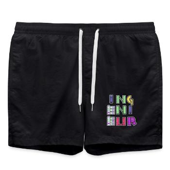 Career Engineer Job Success Earn Money Profession - Swim Trunks - black - Front - AI Model Male 185 light (185cm)