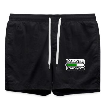Jurist Job Statement Arbeiter Beruf Karriere - Badeshorts - Schwarz - Vorne - AI Model Male 185 light (185cm)