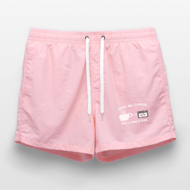 Coder Worker Statement Job Profession Career Success Swim Trunks