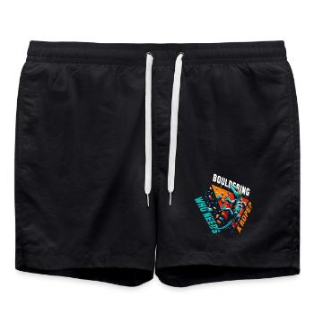 Bouldering Gecko Rope? Gift - Swim Trunks - black - Front - AI Model Male 185 light (185cm)