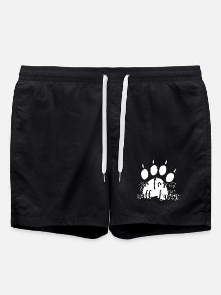 Go for a Walk Buddy – Dog Design - Swim Trunks - black