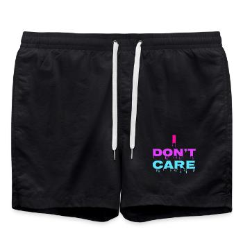 I don't care Statement chill indifferent - Swim Trunks - black - Front - AI Model Male 185 light (185cm)