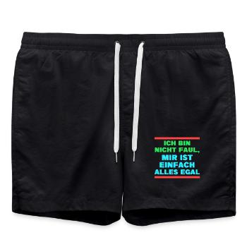 I don't care about the statement - Swim Trunks - black - Front - AI Model Male 185 light (185cm)