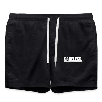 I don't care about indifferent statement Relax attitude - Swim Trunks - black - Front - AI Model Male 185 light (185cm)