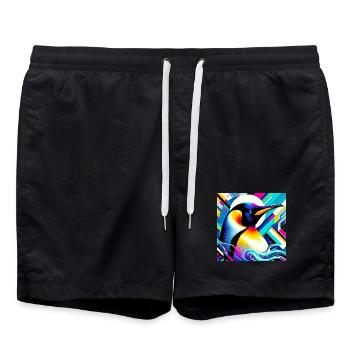 Pinguin - Badeshorts - Schwarz - Vorne - AI Model Male 185 light (185cm)