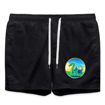 Drache Farah - Sonja Ariel von Staden - Badeshorts - Schwarz - Vorne - AI Model Male 185 light (185cm)